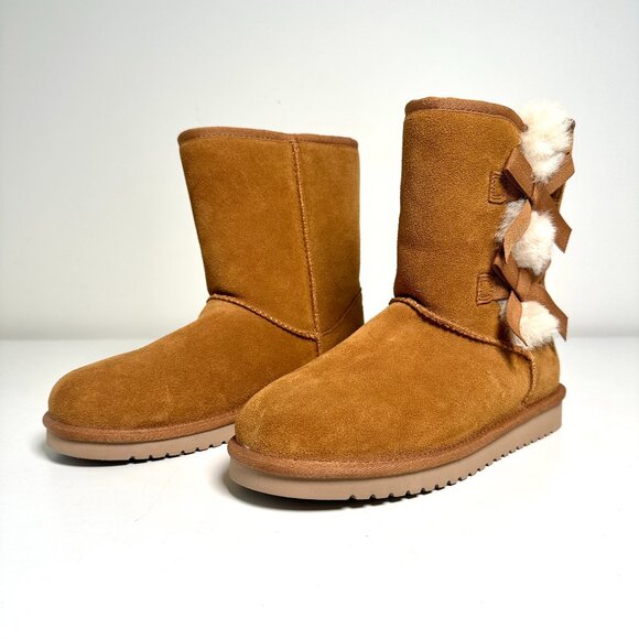 New Koolaburra by UGG Victoria Short Chestnut Suede Boots - Picture 1 of 5